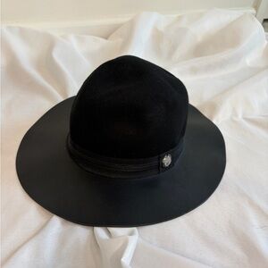 Vince Camuto Black Wide Brim Fedora Hat